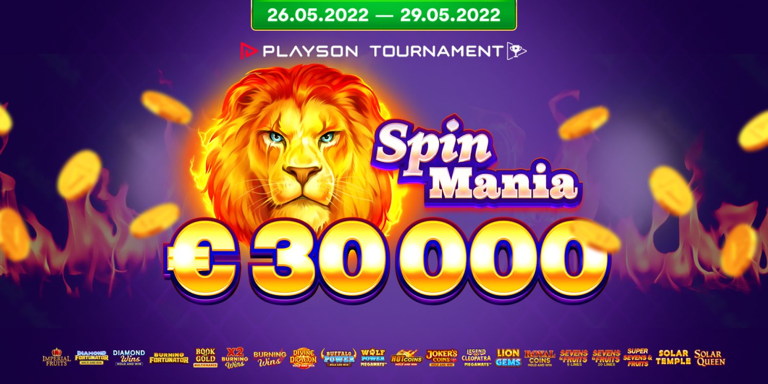 Playsonin Toukokuu Spin Mania Turnaukseen 30.000€ palkintopotti